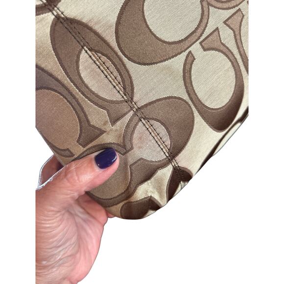 EUC Coach- Signature Crossbody Bag in Khaki and Orange - Picture 8 of 14